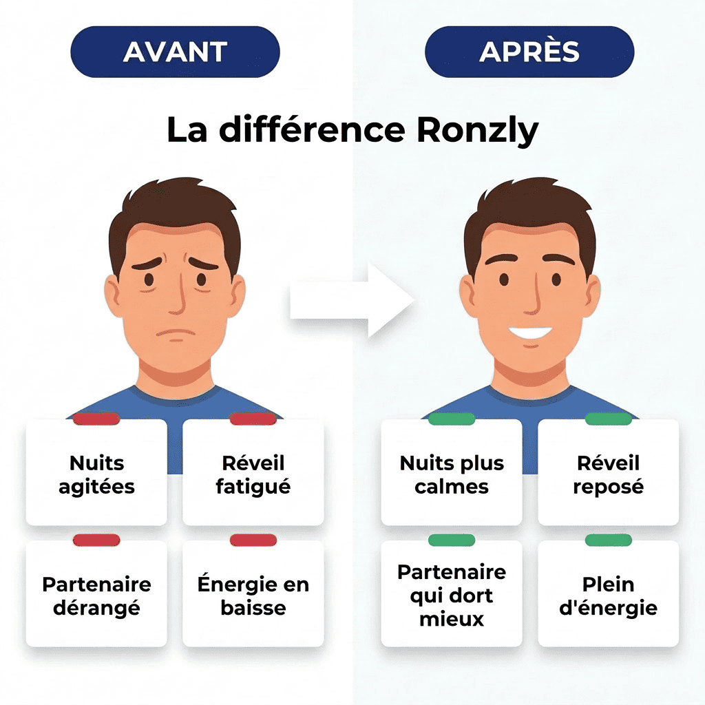Ronzly - Gouttière Anti-Ronflement Thermoformable Sur-Mesure - 60 Nuits d'Essai