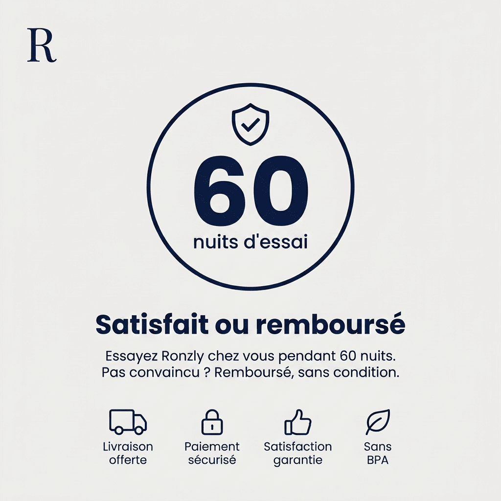 Ronzly - Gouttière Anti-Ronflement Thermoformable Sur-Mesure - 60 Nuits d'Essai